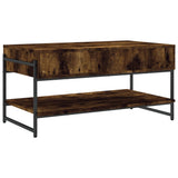 Coffee Table Smoked Oak 90x50x45 cm Engineered Wood 838970