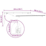 Awning Frame Retractable Manual White 2.5 x 2 m Metal 42002540
