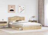 Storage Bed with Drawer Sonoma Oak 120 x 190 cm Engineered Wood 3413529