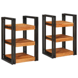 Bedside Table 2 pcs Brown and Black Solid Wood Acacia 4016735