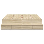 Storage Bed Frame with Drawer Sonoma Oak 236.5 x 160 x 31.5 cm 3335655