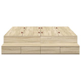 Storage Bed Frame with Drawer Sonoma Oak 236.5 x 160 x 31.5 cm 3335655