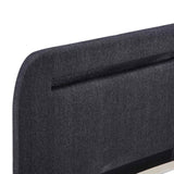 Bed Frame with LED without Mattress Dark Grey Fabric 150x200 cm King Size 281074
