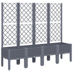 ZNTS Garden Planter with Trellis Blue Grey 160x40x142 cm PP 367931