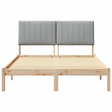Bed Frame with Headboard Brown 135 x 190 cm Solid Pine Wood 878899