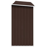 Garden Log Storage Shed Galvanised Steel 330x84x152 cm Brown 47084
