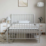 Metal Bed Frame without Mattress with Footboard White 100x200cm 350944
