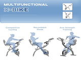 2-in-1 Folding Exercise Bike with 8-Level Magnetic Resistance, Arm Resistance Band, Pulse Sensor, T3398P349154