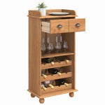 Wine Cabinet ASKIM Brown 57 x 37 x 114 cm Solid pine wood 4105442