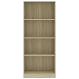 ZNTS 4-Tier Book Cabinet Sonoma Oak 60x24x142 cm Engineered Wood 800876