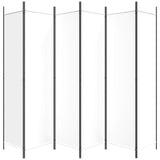 6-Panel Room Divider White 300x200 cm Fabric 350190