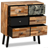 Side Cabinet with 6 Drawers Solid Reclaimed Teak 70x30x76 cm 245405