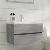 Sink Cabinet Grey Sonoma 80x38.5x45 cm Engineered Wood 815652