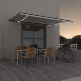 Manual Retractable Awning with LED 500x350 cm Cream 3069222