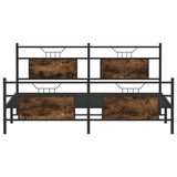 Metal Bed Frame without Mattress Smoked Oak 180x200 cm Super King 3325093