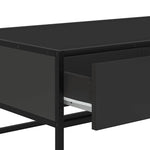 ZNTS Coffee Table Black 100x50x35 cm Engineered Wood and Metal 848779