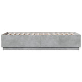 Bed Frame with LED without Mattress Concrete Grey 90x200 cm 3209635