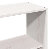 ZNTS Bookcase Bed without Mattress White 135x190 cm Double Solid Wood Pine 3321578