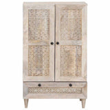 Highboard White 60 x 33 x 100 cm Solid mango wood 4018146
