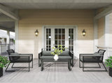 4 Pieces Rattan Garden Furniture Set - Charcoal Grey T3398P327960