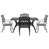 Garden Dining Set 5 pcs Black Aluminium 3334653
