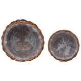 Planter Basket with Storage 2 pcs Brown Lacak Rattan 42020960