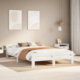 Bed Frame without Mattress White 150x200 cm King Size Solid Wood Pine 855470
