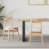 Dining Chairs 2 pcs Natural 42 x 47.5 x 81 cm Solid Rubber Wood 42020431