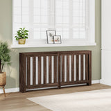 ZNTS Radiator Cover Brown Oak 175x20x82 cm Engineered Wood 852759