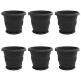 Plant Pots 6 pcs Black 34 x 28 cm Plastic 3403278