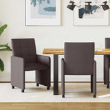 Dining Chairs with Wheels 2 pcs Dark brown 58 x 65 x 94 cm 42017833