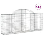Arched Gabion Baskets 12 pcs 200x30x80/100 cm Galvanised Iron 3146099