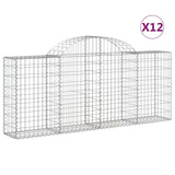 Arched Gabion Baskets 12 pcs 200x30x80/100 cm Galvanised Iron 3146099