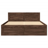 Bed Frame with Headboard without Mattress Brown Oak 120x200 cm 3295575