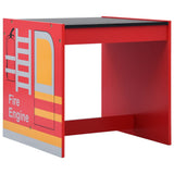 3 Piece Kids Chair Table Set Fire Truck Design Wood 286190