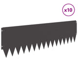 Lawn Edging 10 pcs 103 x 30 cm Steel Black 8008406