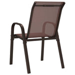Stackable Garden Chairs 6 pcs Brown Textilene Fabric 318785