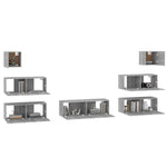 ZNTS 7 Piece TV Cabinet Set Grey Sonoma Engineered Wood 3114548