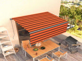 Manual Retractable Awning with Blind 3x2.5m Orange&Brown 3069380