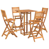 ZNTS 5 Piece Outdoor Bar Set Solid Wood Acacia 3104962