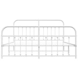 Metal Bed Frame without Mattress with Footboard White 180x200cm 352649