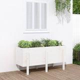 Garden Raised Bed White 121x50x57 cm Solid Wood Pine 825227