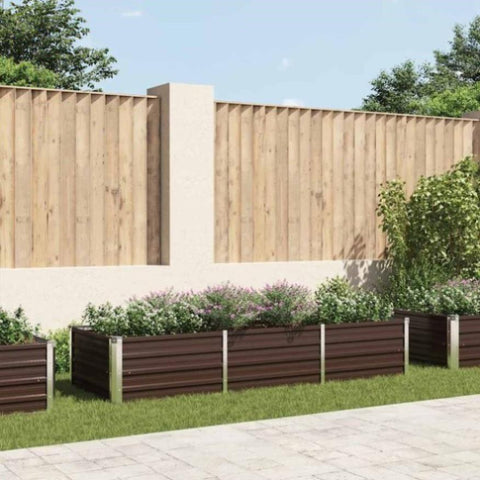 Garden Raised Bed Brown 240x80x45 cm Galvanised Steel 45714