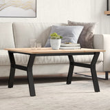 Coffee Table Y-Frame 90x90x45 cm Solid Wood Pine and Steel 3282709