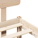 Bed Frame with Headboard Natural 160 x 200 cm Solid Pine Wood 872098
