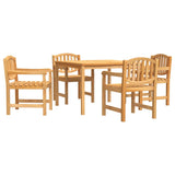 5 Piece Garden Dining Set Solid Wood Teak 3157926