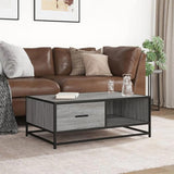 Coffee Table Grey Sonoma 90x57x35 cm Engineered Wood and Metal 848757