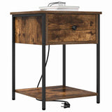 Bedside Cabinet with Drawer 2 pcs Smoked Oak 42 x 41 x 56 cm 859425