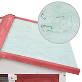 170839 Outdoor Rabbit Hutch 3 Doors Red Wood