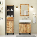 3 Piece Bathroom Furniture Set Solid Wood Mango 3200637